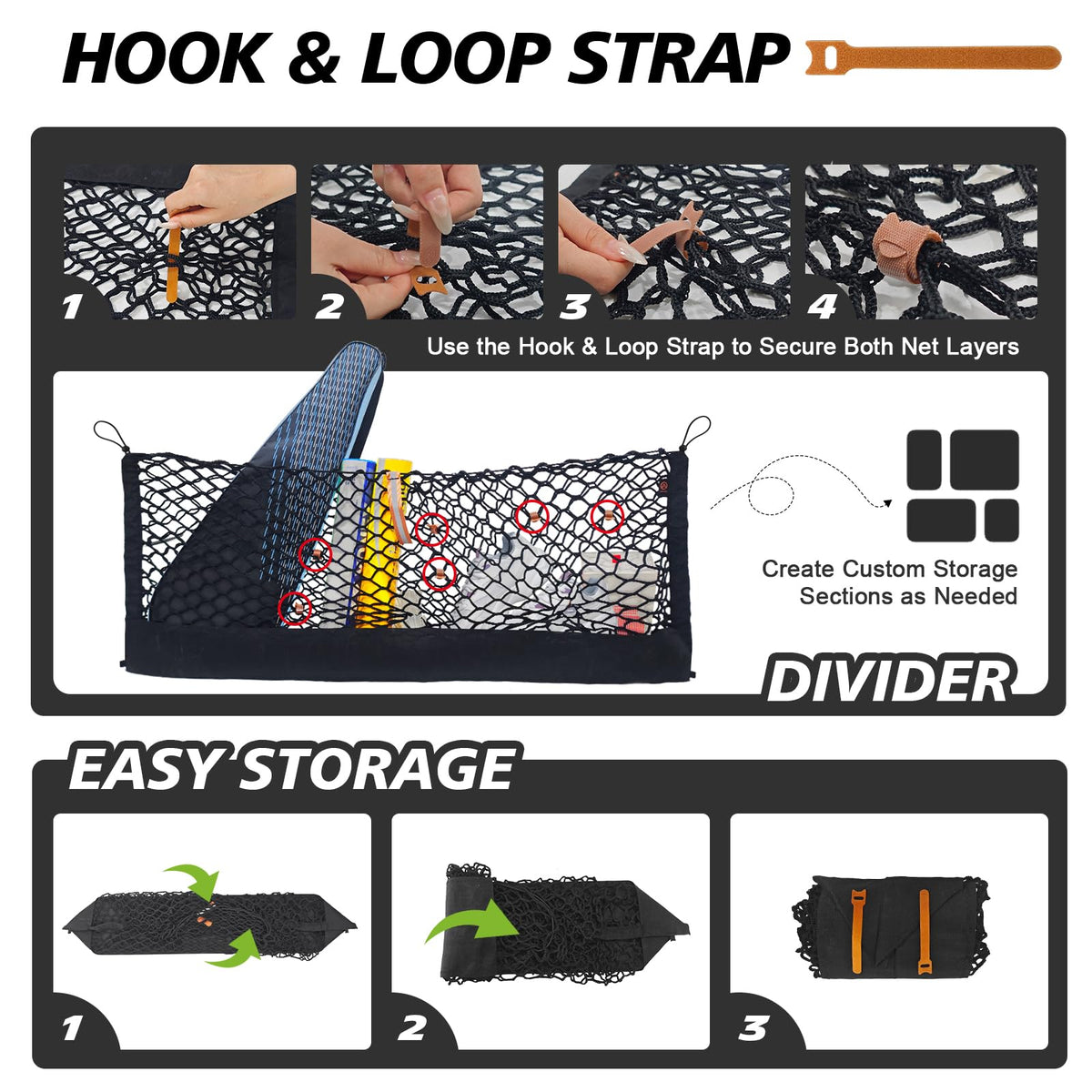 Muslogy Cargo Net for 2013-2026 Chevy Silverado GMC Sierra 1500/2500/3500HD