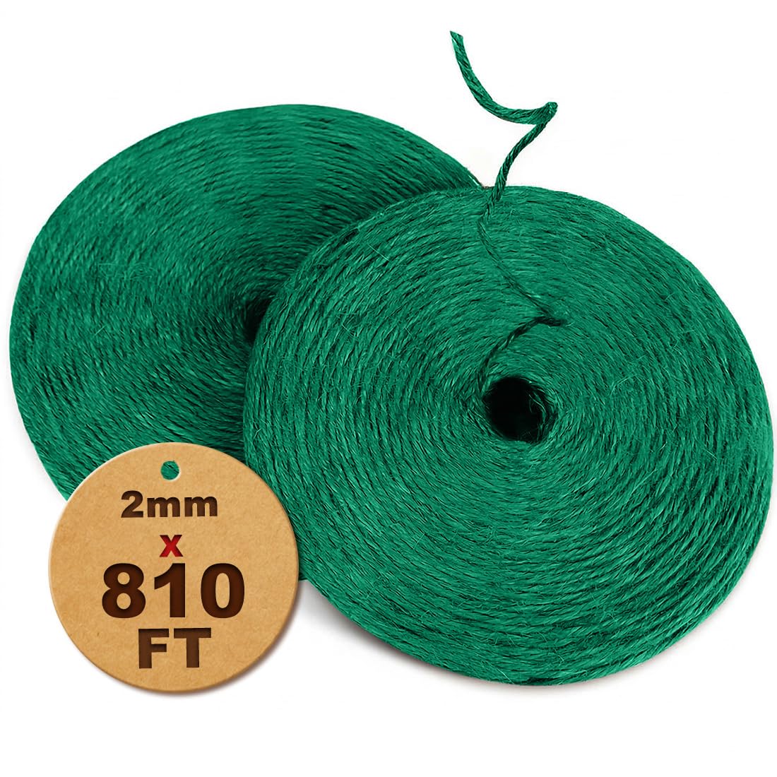 1000FT Natural Jute Twine String Bulk Hemp Rope Cord for Crafts Gardening Gift Wrapping Wedding Décor Packing Material Burlap Ribbon Christmas Knitting Macrame Decoration (Brown 2mm* 1000ft)