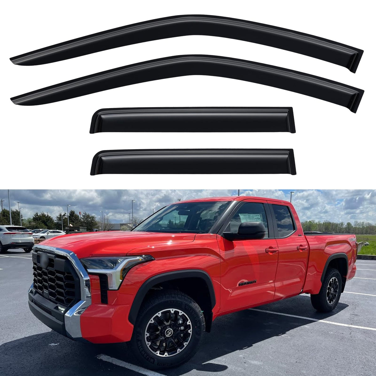 Window Visors Rain Guards for 2015-2026 Ford F150 Crew/SuperCrew Cab