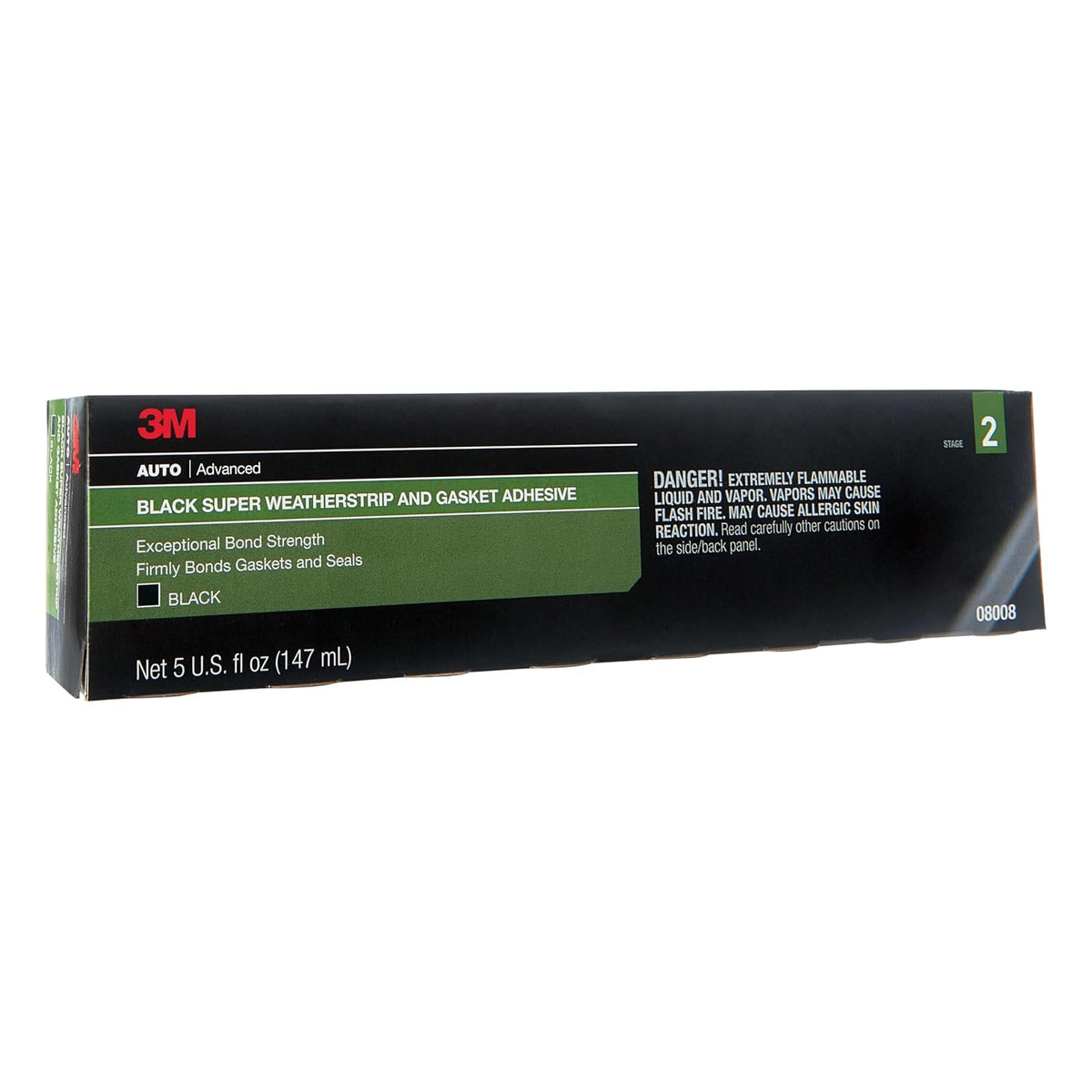 3M Black Super Weatherstrip and Gasket Adhesive, 08008, 5 fl oz, 1 Per Pack