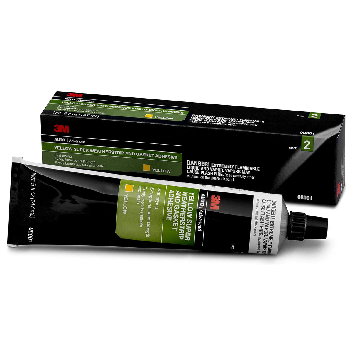 3M Black Super Weatherstrip and Gasket Adhesive, 08008, 5 fl oz, 1 Per Pack