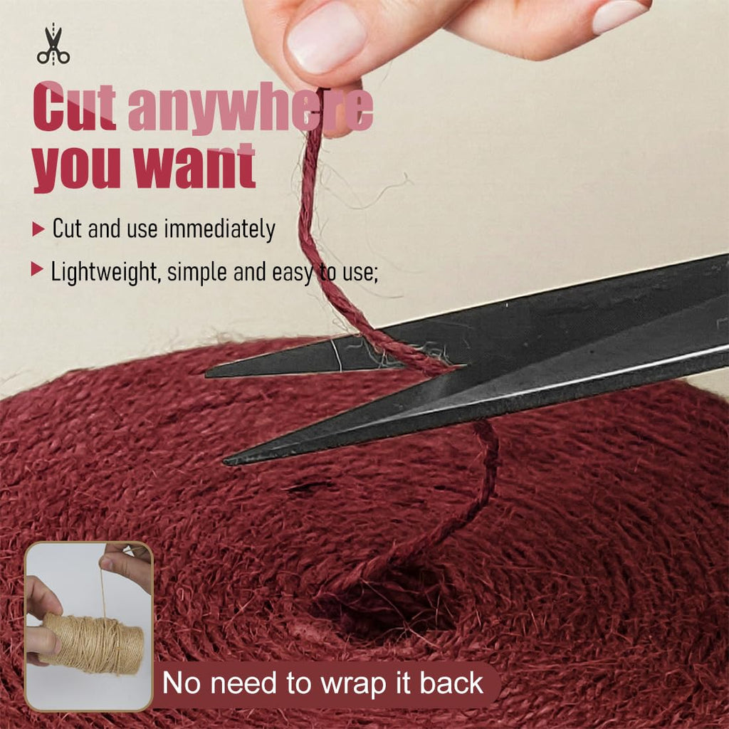 SMART&CASUAL 2mm Natural Jute Twine String Thin for Craft Plant Garden Gift Wrapping Christmas Handmade Art Decoration Packing String Home Art Decoration (Brown) (800 Ft (244M))