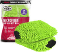 AIDEA Car Wash Mitt Microfiber-2PK, Car Wash Brush, Green, 7.12''X10.14''