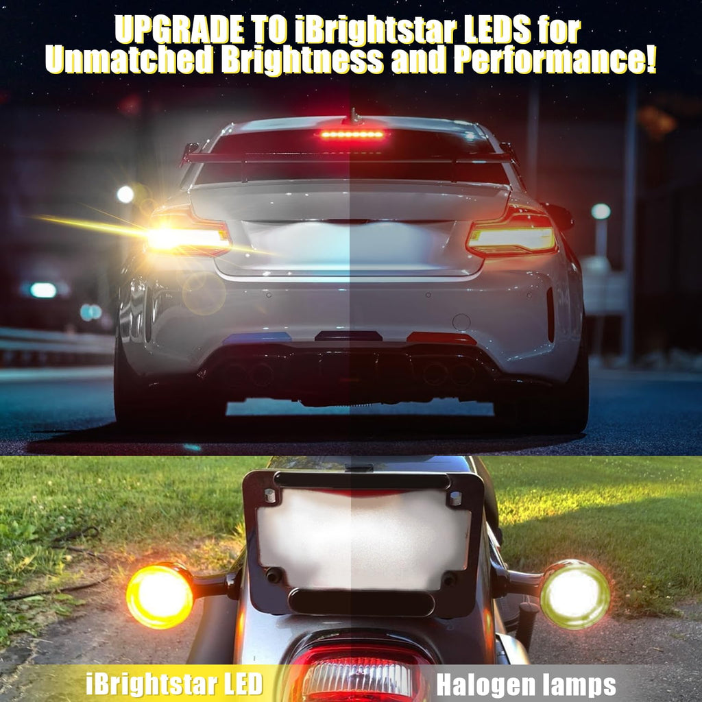 iBrightstar 3157 LED Bulb White, 4157 3156 LED Reverse Light Bulbs Super Bright for Tail Brake Lights Backup Lights Turn Signal Lights, 2 Pack