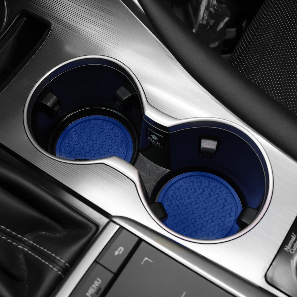 SINGARO Car Cup Coaster, 4PCS Universal Non-Slip Cup Holders Embedded in Ornaments Coaster, Car Interior Accessories, Black
