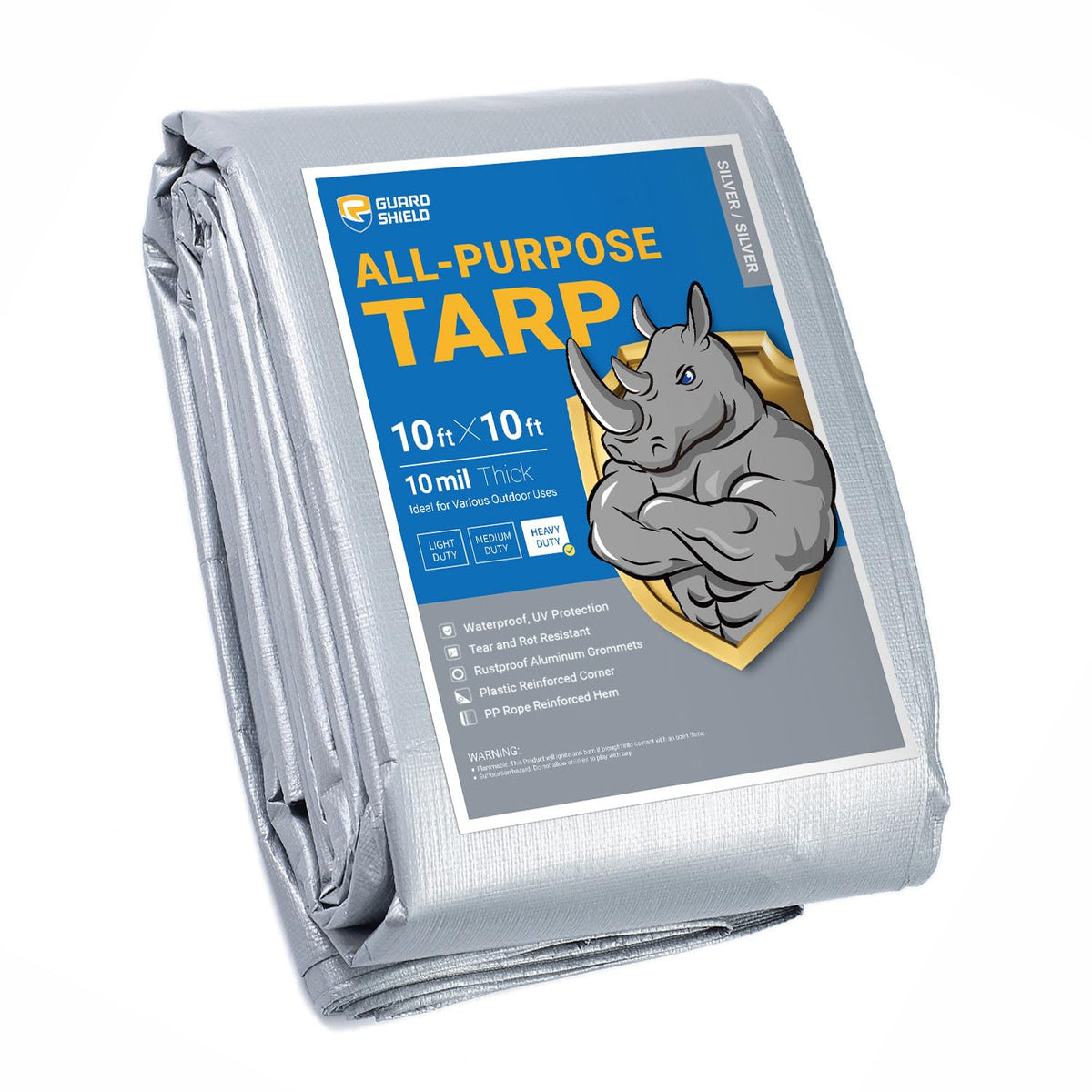 GUARD SHIELD Heavy Duty Tarp 12x16 Feet Green Multi Purpose Thick Waterproof Poly Tarp Cover 10mil