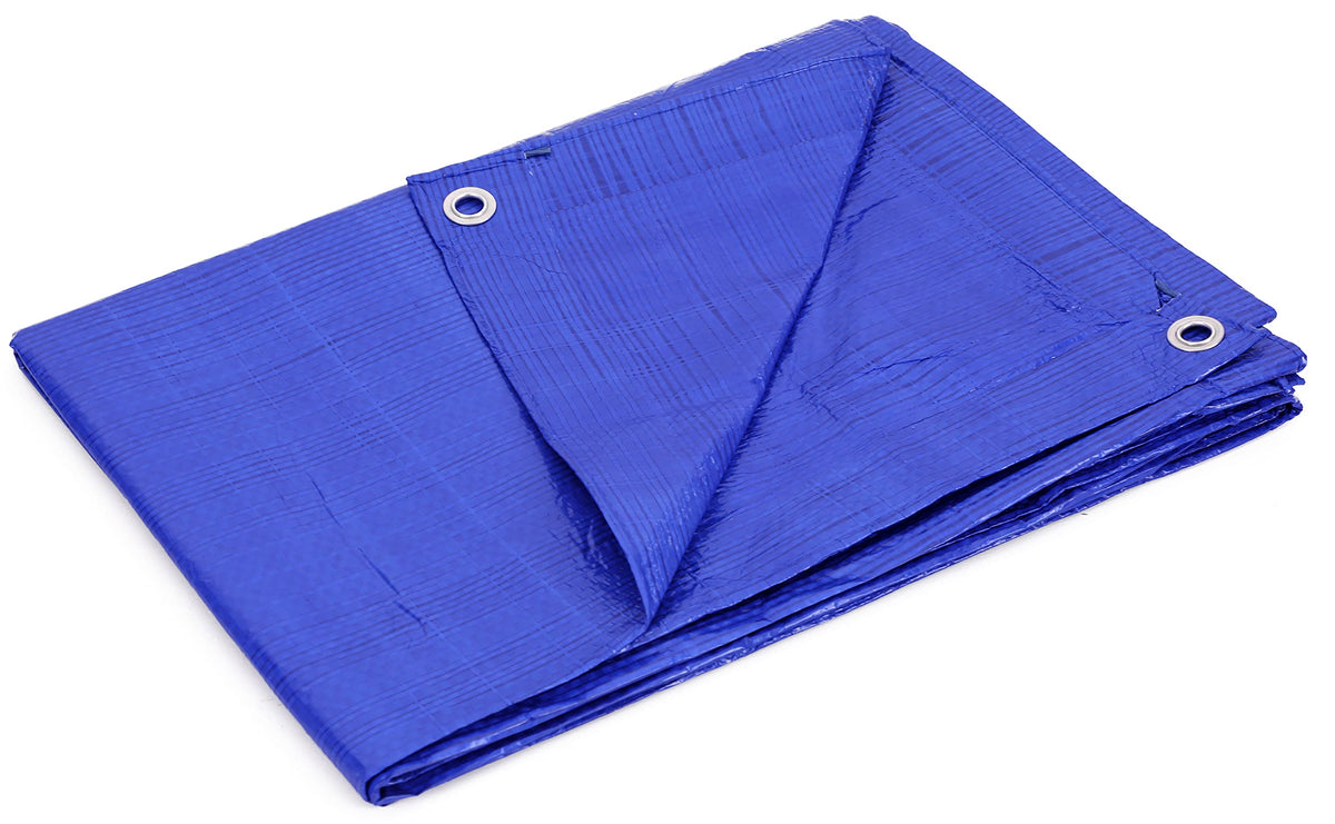 Kotap 12 x 16 Ft. All-Purpose Multi-Use Protection/Coverage 5-mil Poly Tarp, Waterproof, Blue, 1-Pack (TRA-1216)