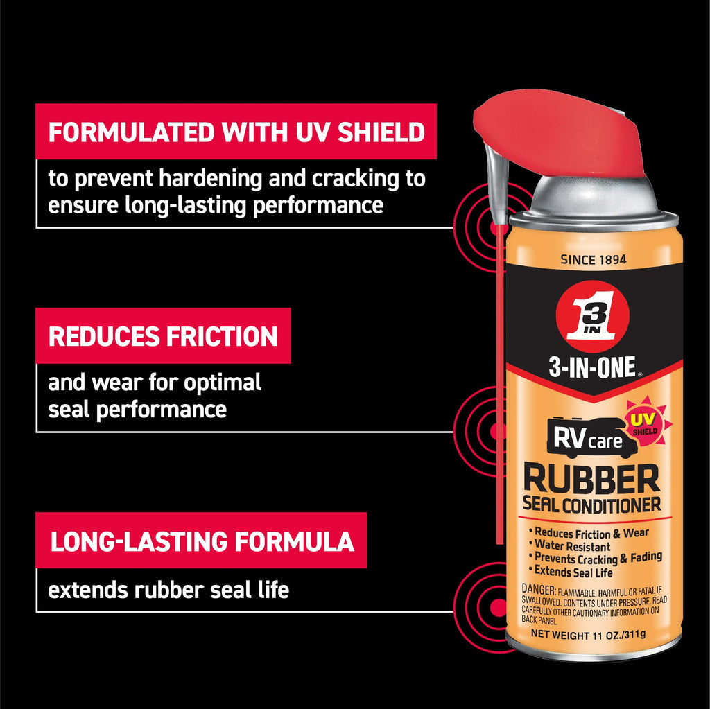 3-IN-ONE RVcare Window & Track Dry Lube with SMART STRAW SPRAYS 2 WAYS, 10 OZ