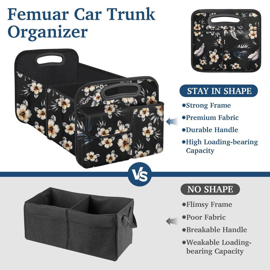 Femuar Car Trunk Organizer-Collapsible Car Storage for Suv/Jeep/Sedan