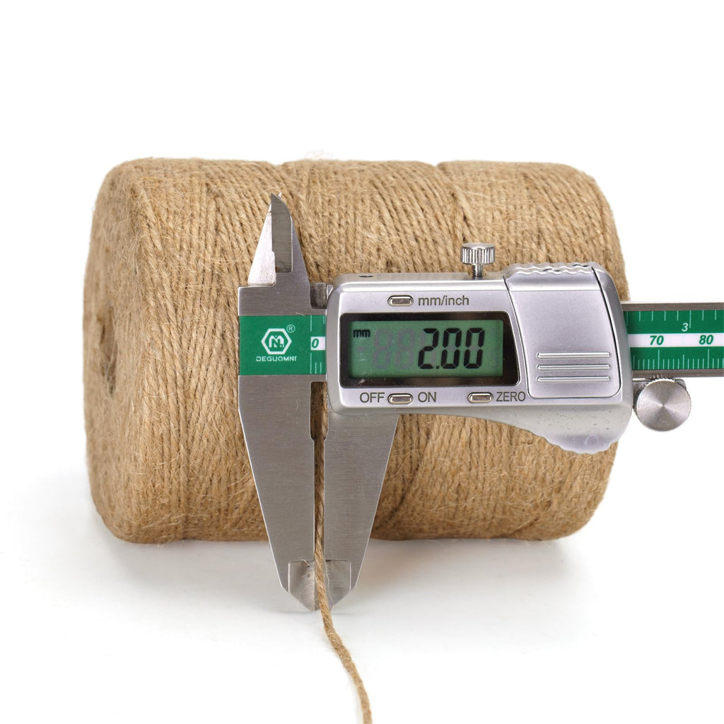 KINGLAKE Natural Jute Twine String 656 Feet 2mm Twine for Crafts Gift Wrapping Christmas Packing String for Arts Decoration, Wedding, Gardening