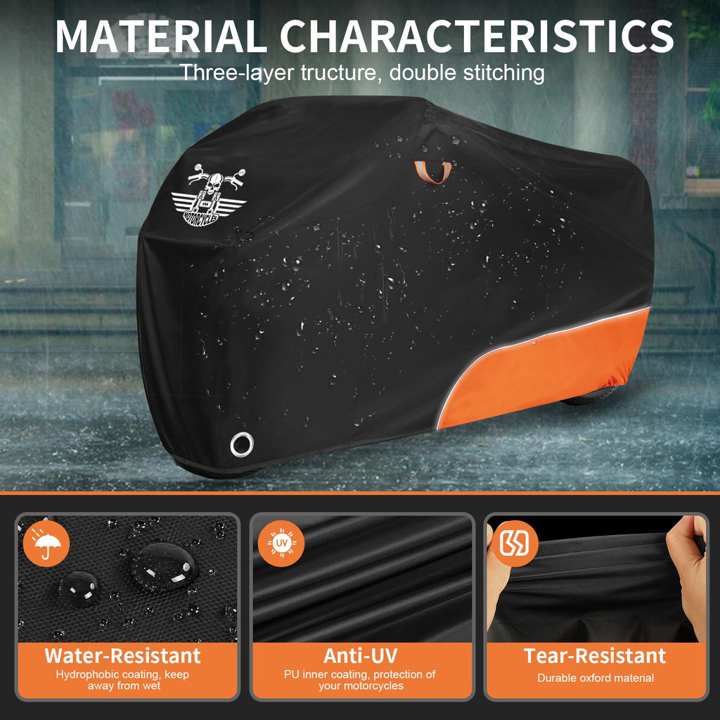 Motorcycle Cover Waterproof Outdoor Storage All Season Protection