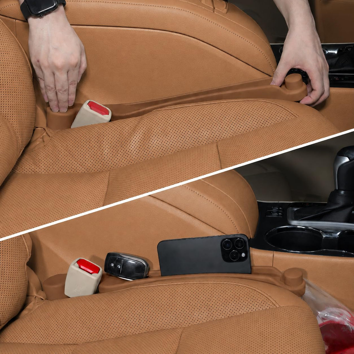 Givifive Car Seat Gap Filler Organizer 2Pack Soft Foam 3IN1 Multifunctional