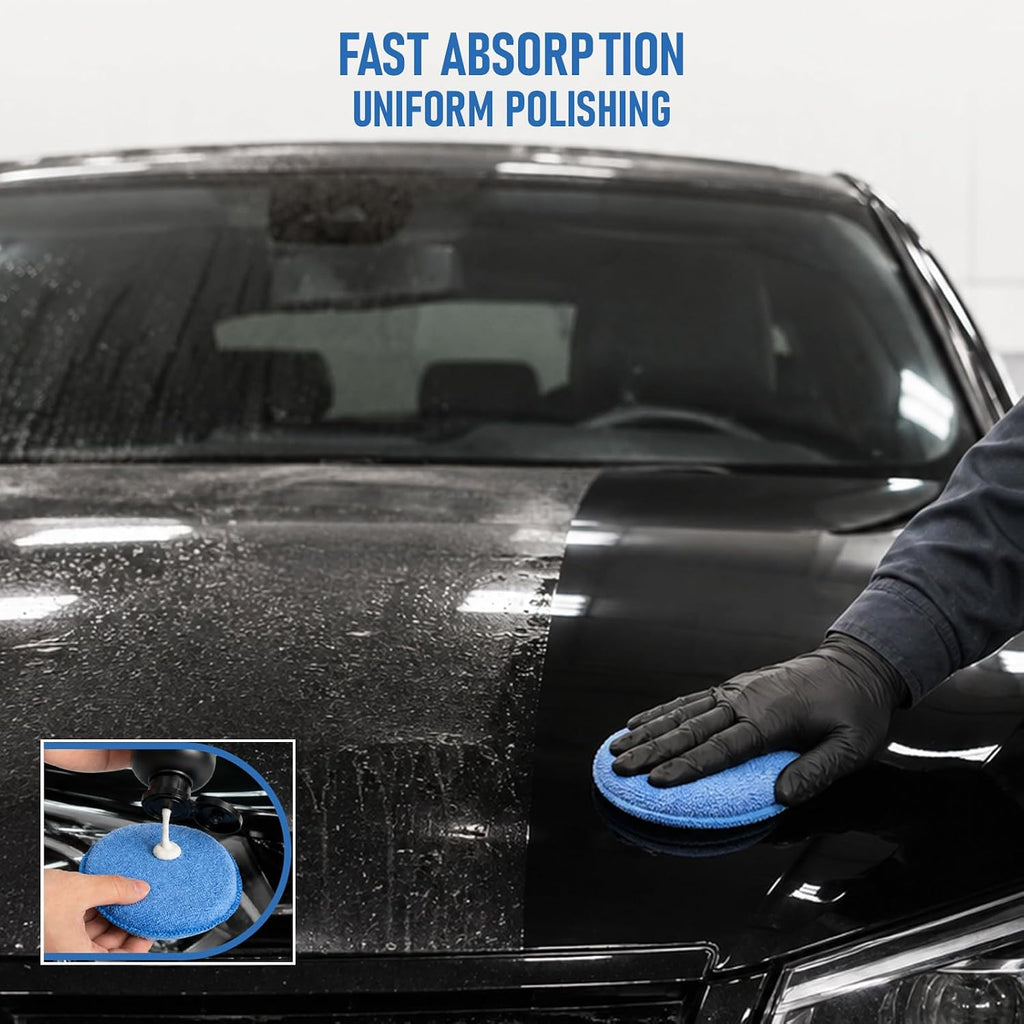 FONAROLL Microfiber Wax Applicator Pads, Car Wax Applicator, Buffing & Detail Polishing Foam Pads for Car Cleaning and Fine Polishing (5" Diameter, 6 Pack)…