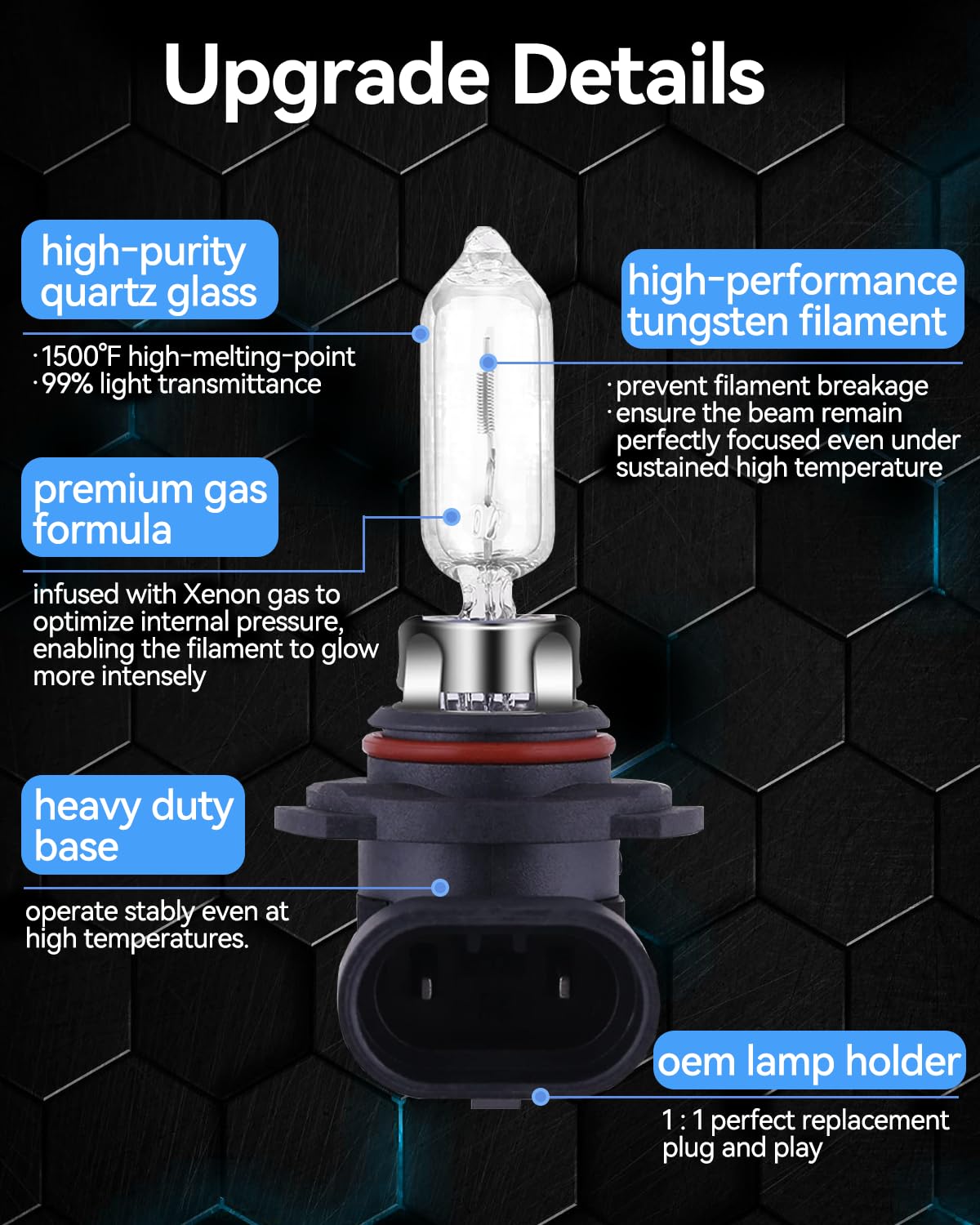 NEWBROWN H11 Headlight Bulb Halogen Fog Light Bulb Low Beam 12V 55W 5000K White Light Long Life Replacement PGJ19-2 (H11, 2 Pcs)