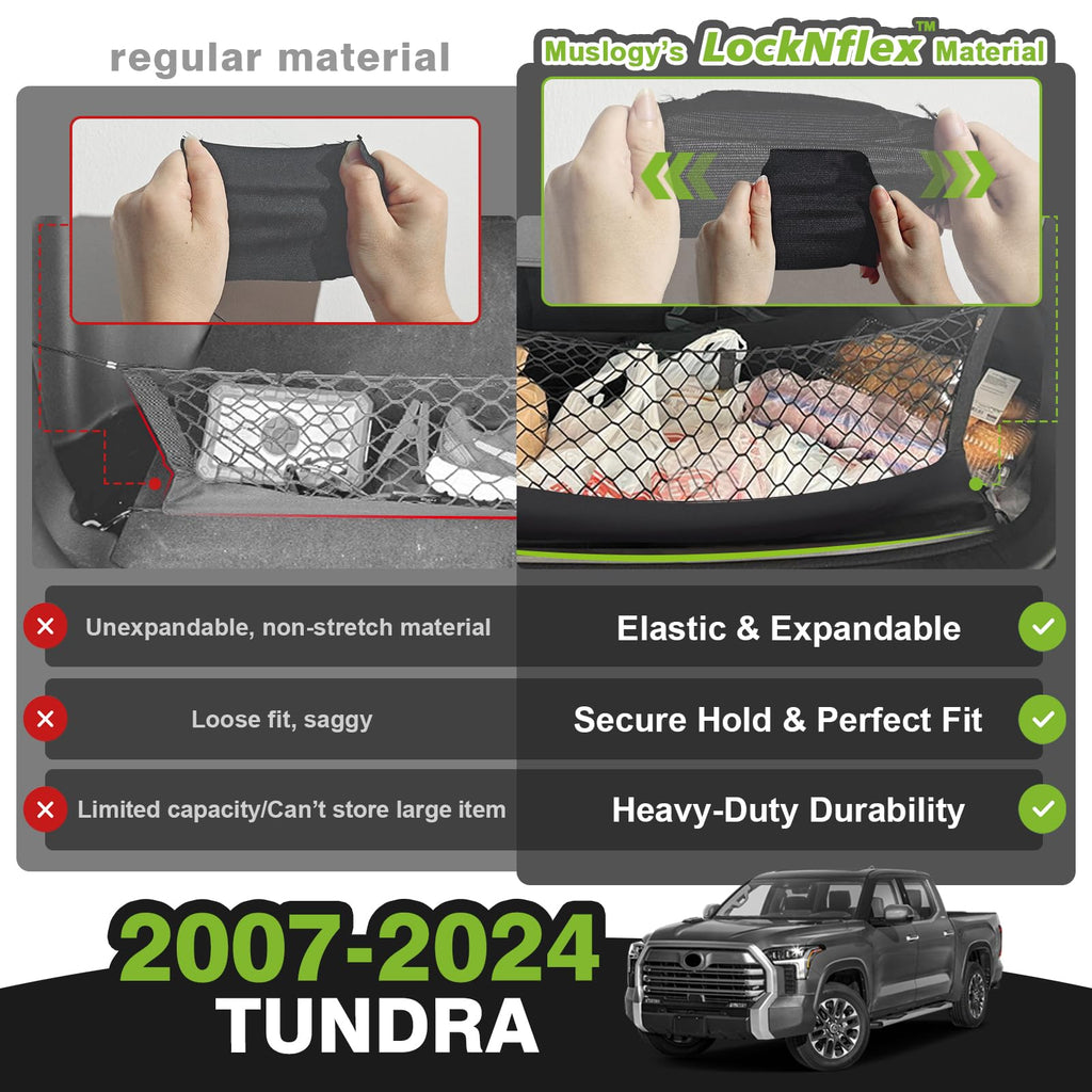 Muslogy Cargo Net for 2013-2026 Chevy Silverado GMC Sierra 1500/2500/3500HD