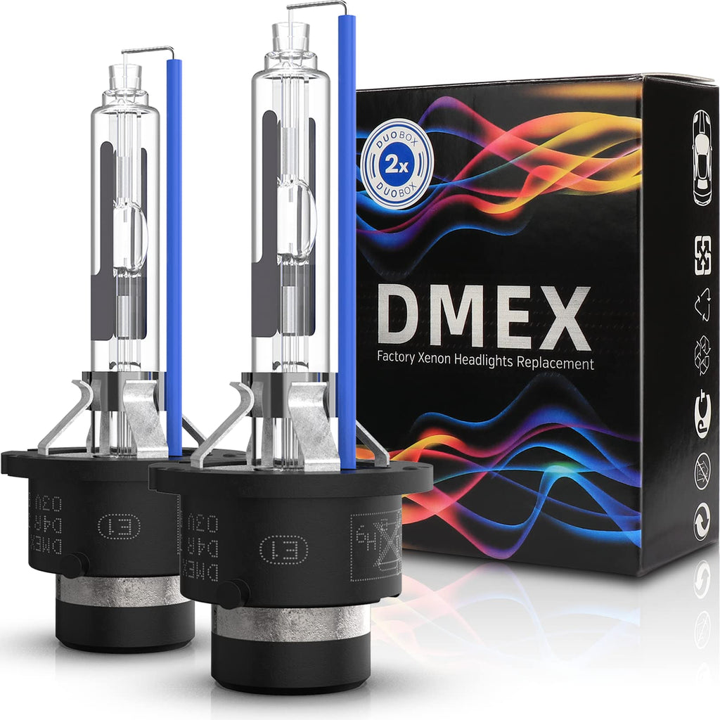 DMEX D2S HID Headlight Bulbs 6000K Cool White Xenon 35W 85122 66240 66040 66240CBI Replacement - Pack of 2 (Not fit Halogen Headlamp)
