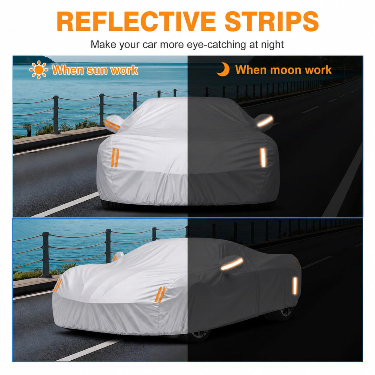 NEVERLAND Car Cover Waterproof All Weather for Sedan 183''L x 70''W x 59''H