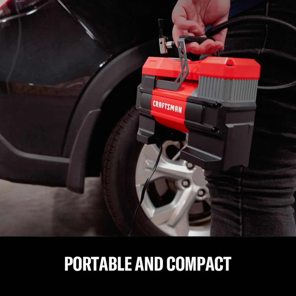 CRAFTSMAN Portable 12V Tire Inflator with Digital Gauge & Auto Shut-Off
