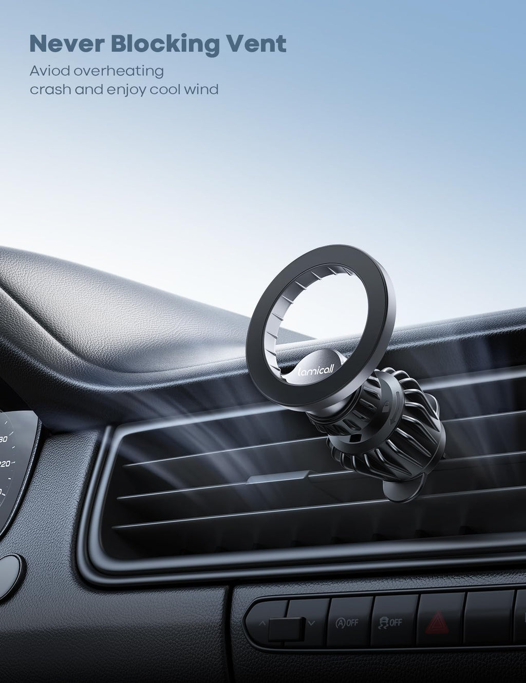 Lamicall for MagSafe Car Mount Vent 20 Super Magnets Accessories for iPhone