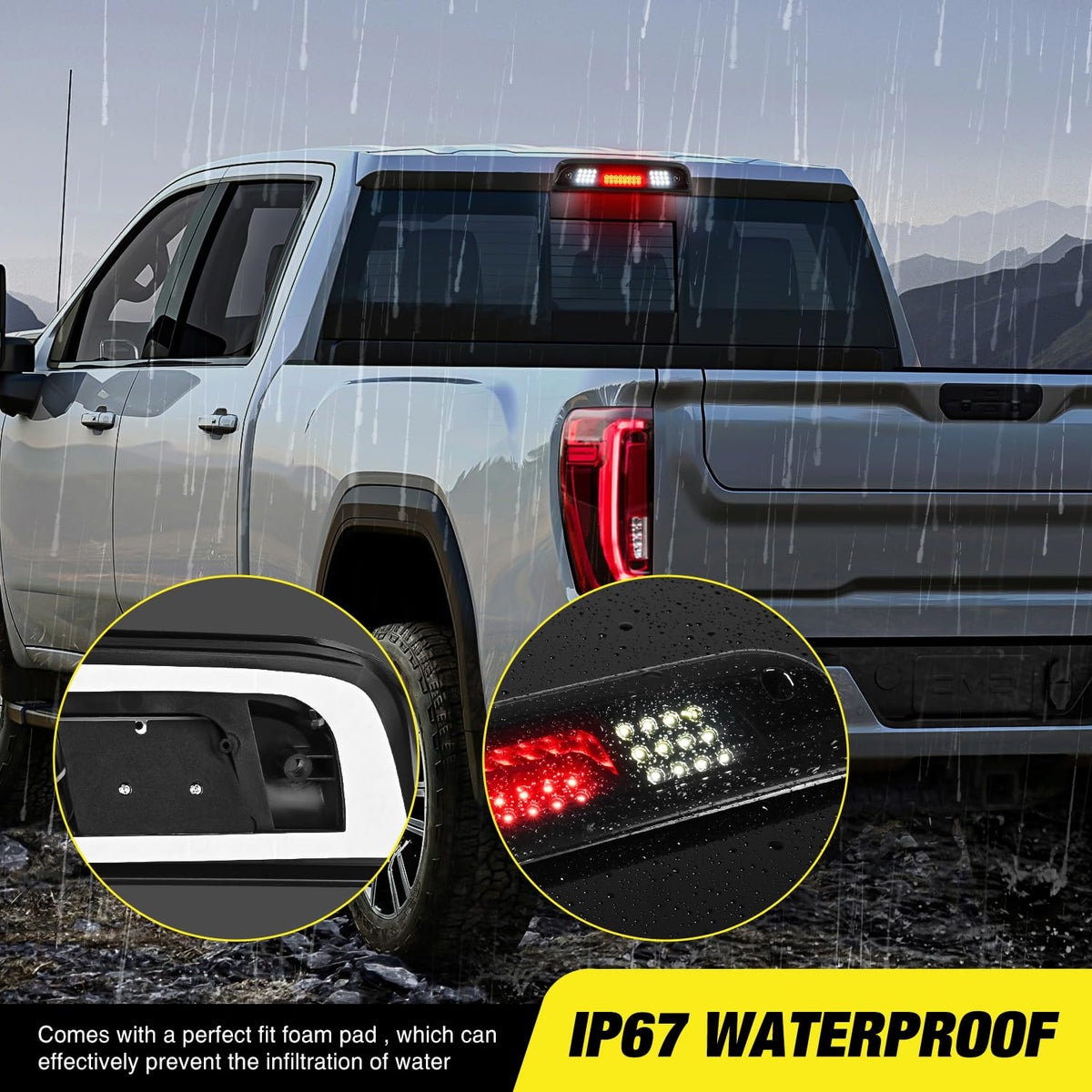 Nilight Third Brake Light for Ford F-150 2009-2014, Smoked Lens