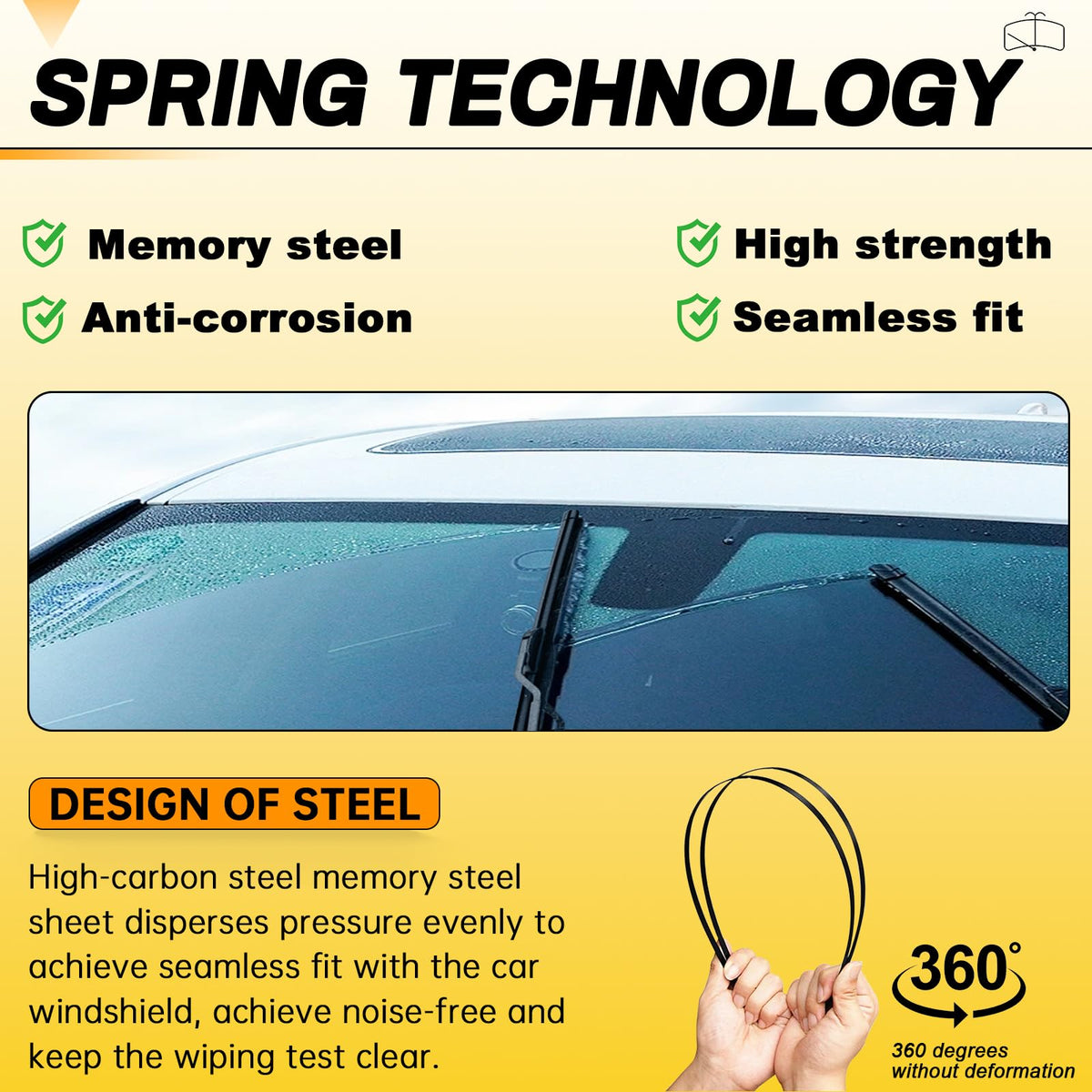 AUTOBOO 26" and 16" Windshield Wipers Blades (Pack Of 2)