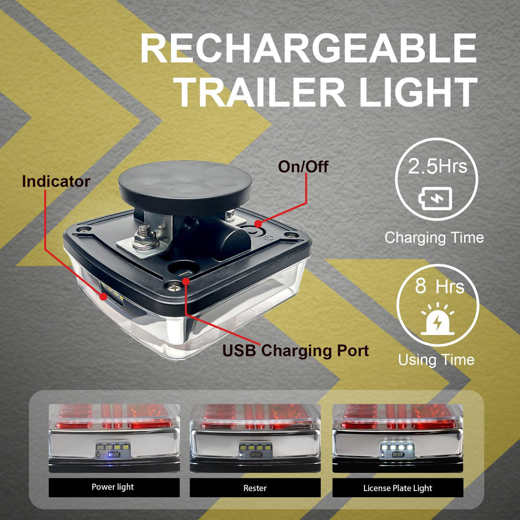 Agrieyes Wireless Trailer Lights, Magnetic Tow Tail Light Kit (T28)
