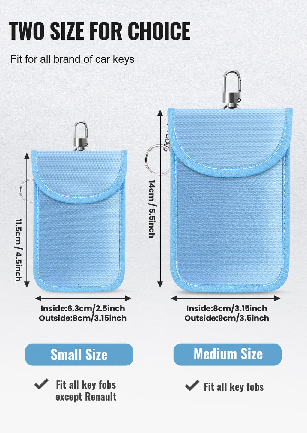 lanpard Faraday Pouch for Car Keys, Faraday Bag, Car RFID Signal Blocking Holder, Key Fob Protector, Key fob cage Block Signal Anti-Theft Fob Case (2 Pack)