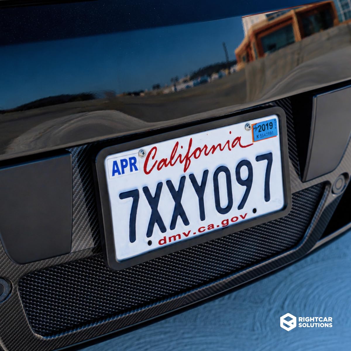 Rightcar Solutions Silicone License Plate Frame, Black (1 Pack)