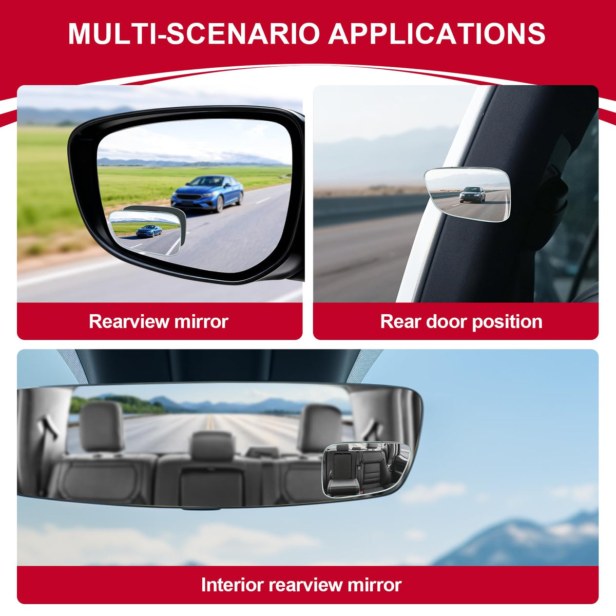 LivTee Blind Spot Car Mirror, HD Glass Frameless Convex Side Mirror Blindspot, Wide Angle Rear View Mirrors for SUVs, Trucks and RVs - Car Accessories