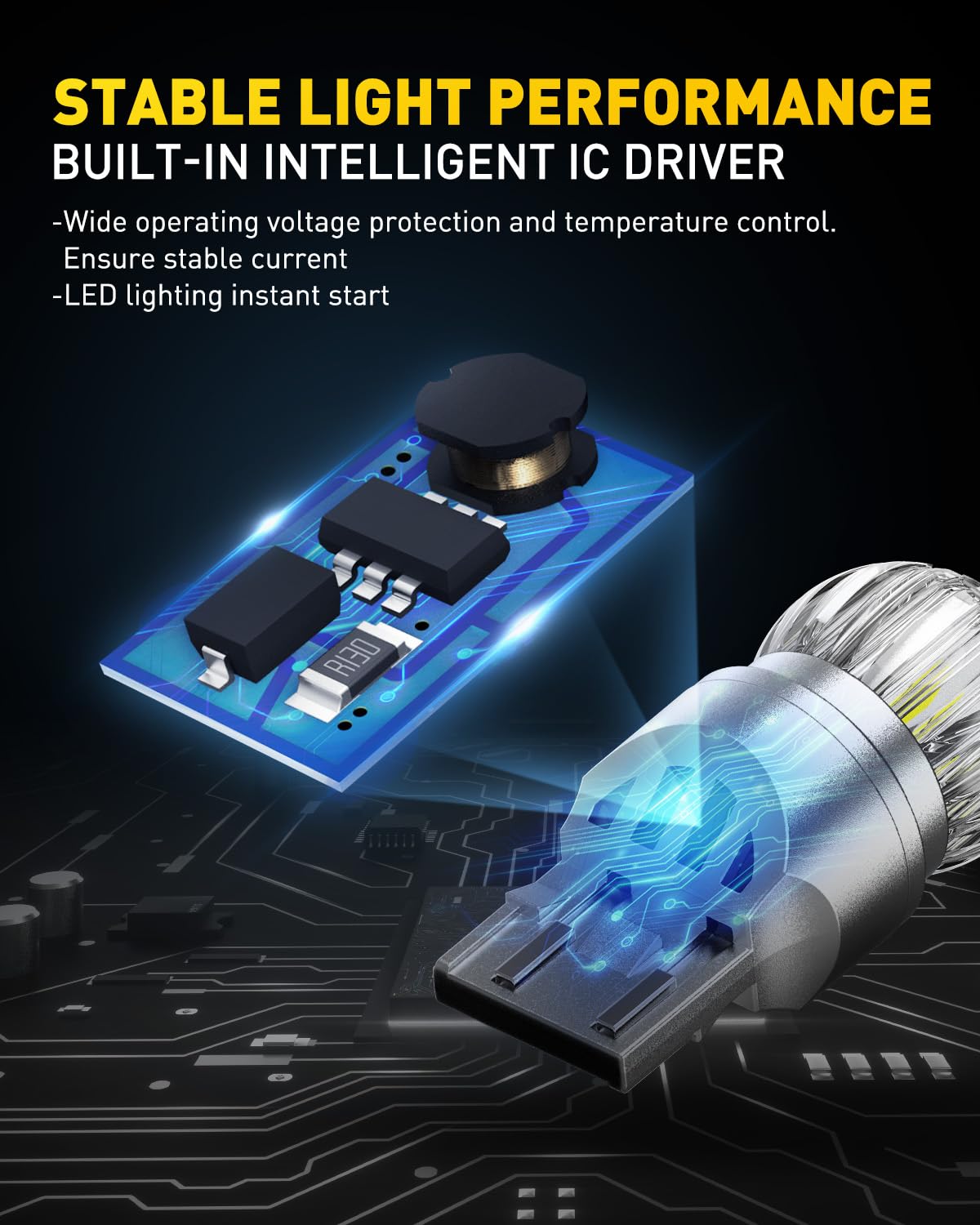 AUXITO 194 LED Bulb 6000K White 168 2825 W5W T10 Wedge 14-SMD Interior Car Bulbs Replacement for Dome Map Door Courtesy Trunk License Plate Parking Lights, 10 PCS