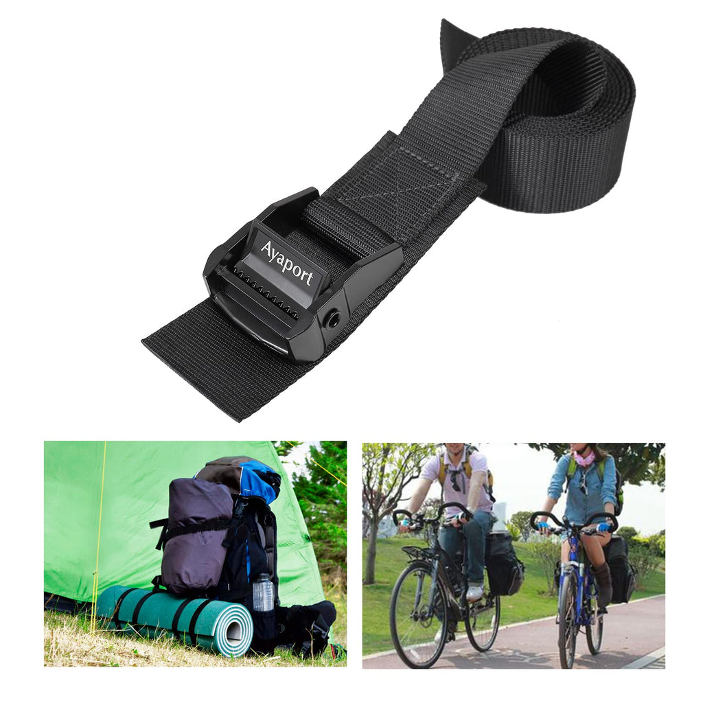 Ayaport Lashing Straps with Buckles Adjustable Cam Buckle Tie Down Cinch Strap for Packing Black 4 Pack