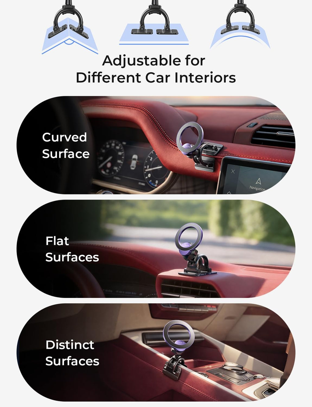 LISEN for MagSafe Car Phone Mount for iPhone 18 Pro Max, Magnet Magnetic Phone Holders for Your Car 2-in-1 Vent Dashboard Magnet Cell Phones Holder Mounts fit iPhone 18 Pro Max 17 16 15 14 13 12