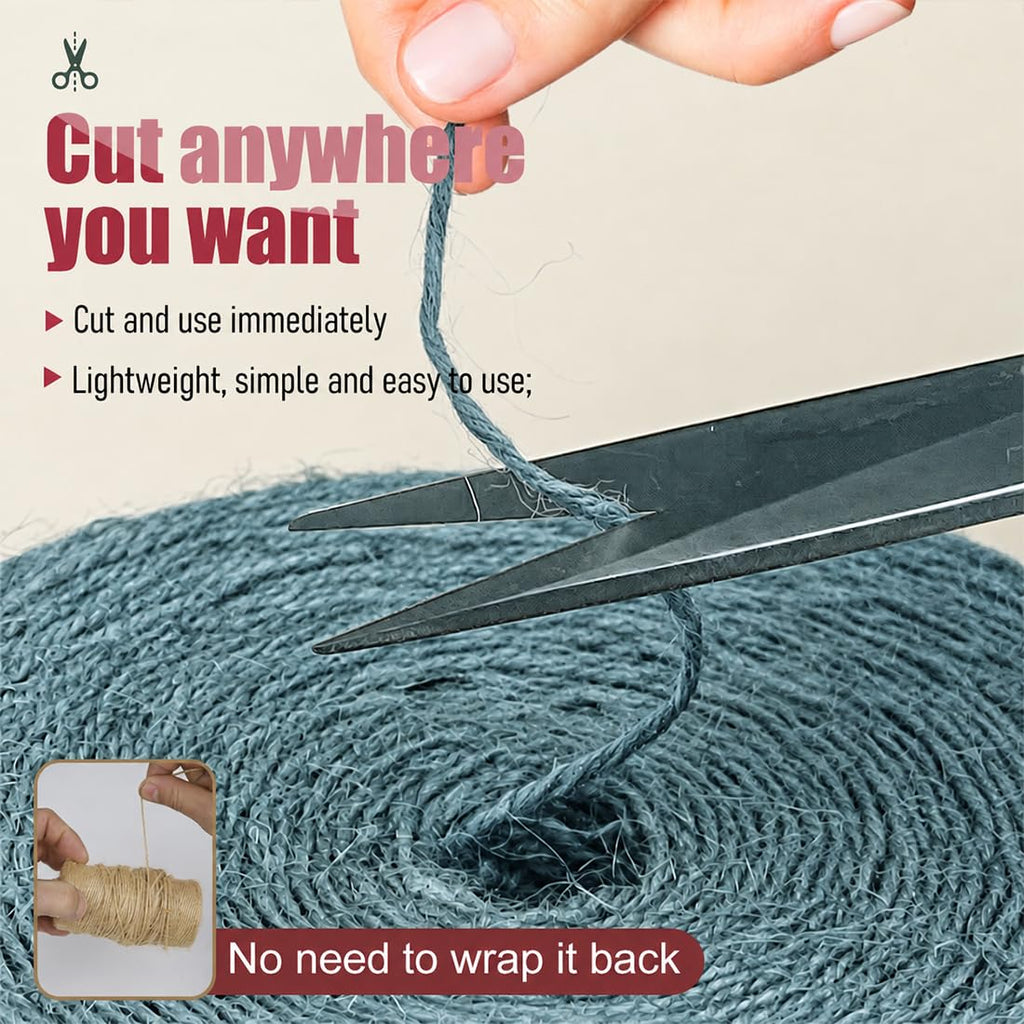 SMART&CASUAL 2mm Natural Jute Twine String Thin for Craft Plant Garden Gift Wrapping Christmas Handmade Art Decoration Packing String Home Art Decoration (Brown) (800 Ft (244M))