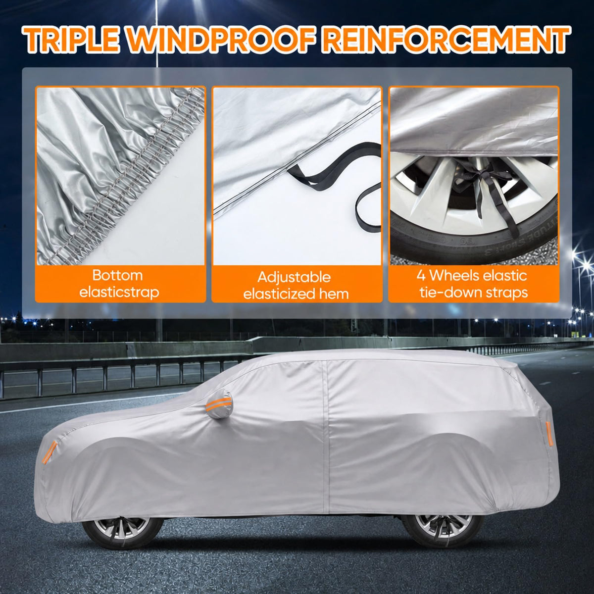 NEVERLAND Car Cover Waterproof All Weather for Sedan 183''L x 70''W x 59''H