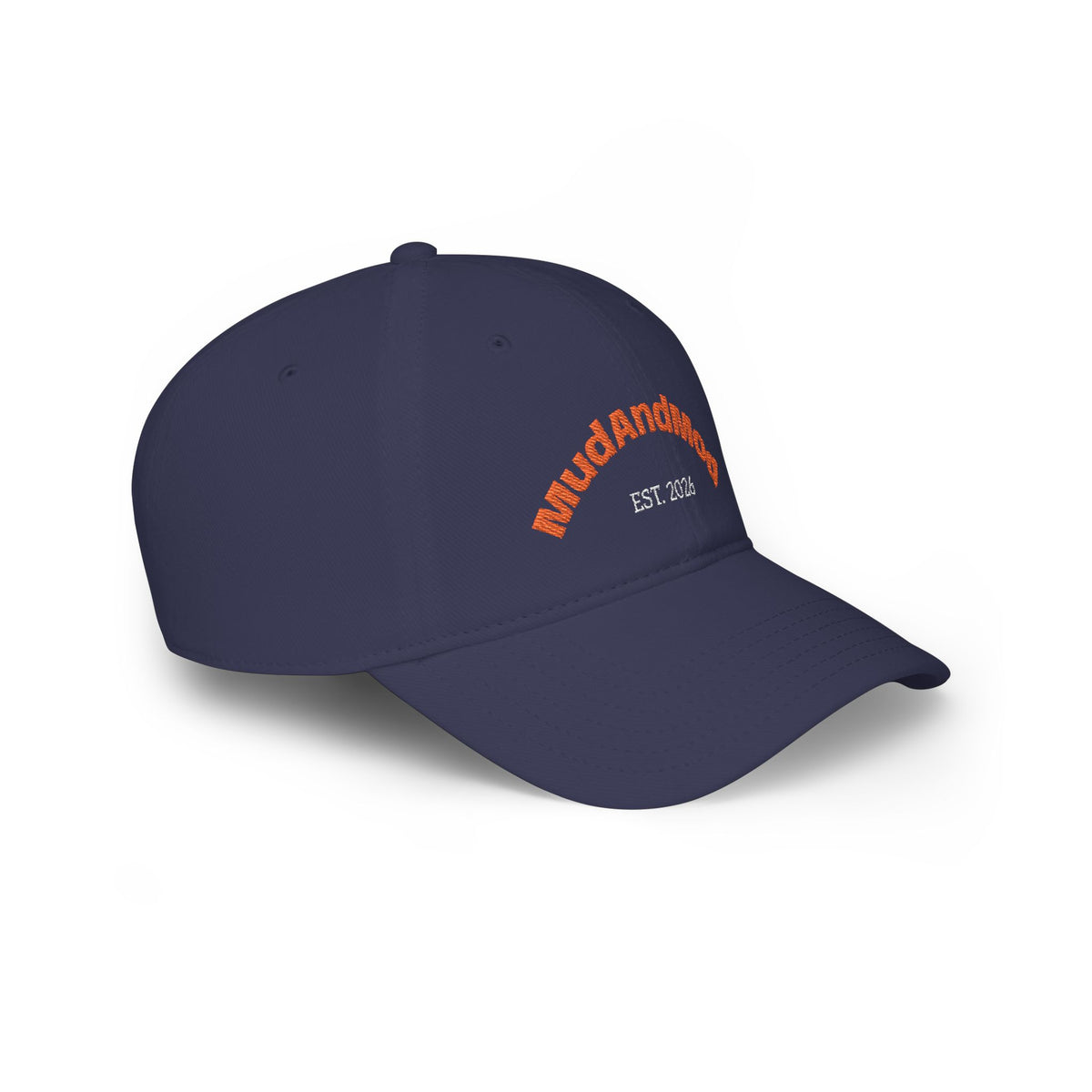 MudandMod EST. 2026 Low Profile Baseball Cap — Embroidered Black Casual Hat