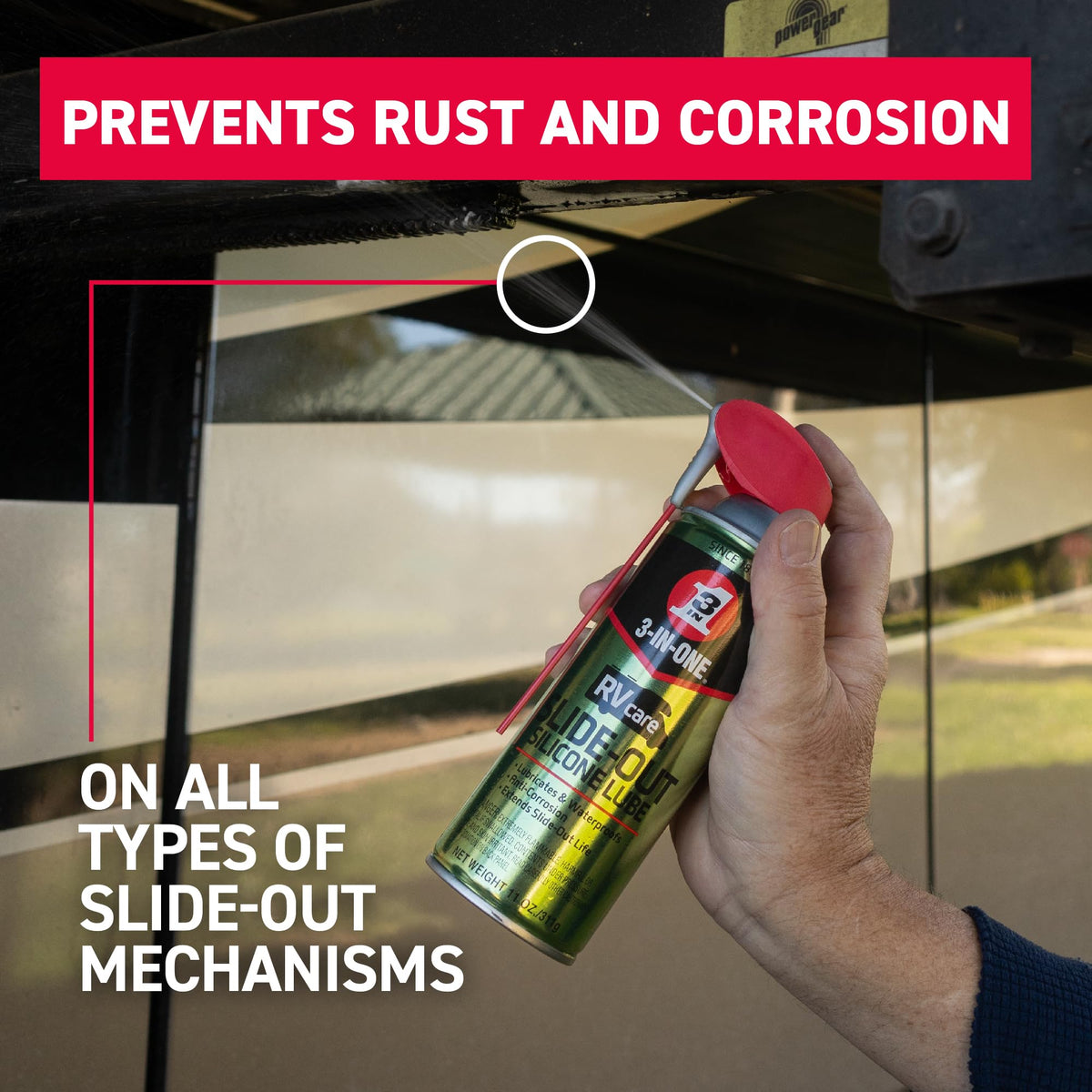 3-IN-ONE RVcare Window & Track Dry Lube with SMART STRAW SPRAYS 2 WAYS, 10 OZ