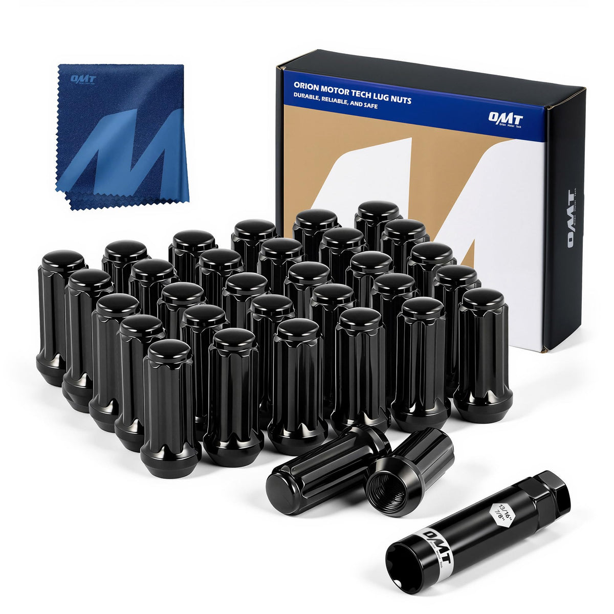 OMT M12x1.5 Lug Nuts with Mag Seat, 20pcs Lug Nuts Set with 1 Socket Key