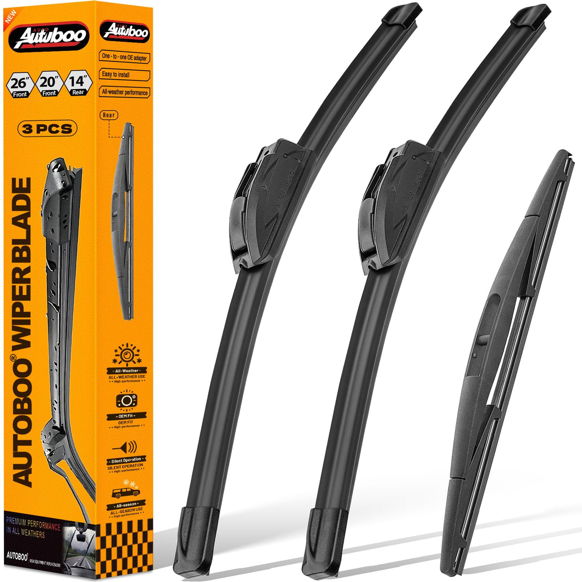 AUTOBOO Windshield Wiper Blade Replacement for Toyota RAV4 Mazda 5