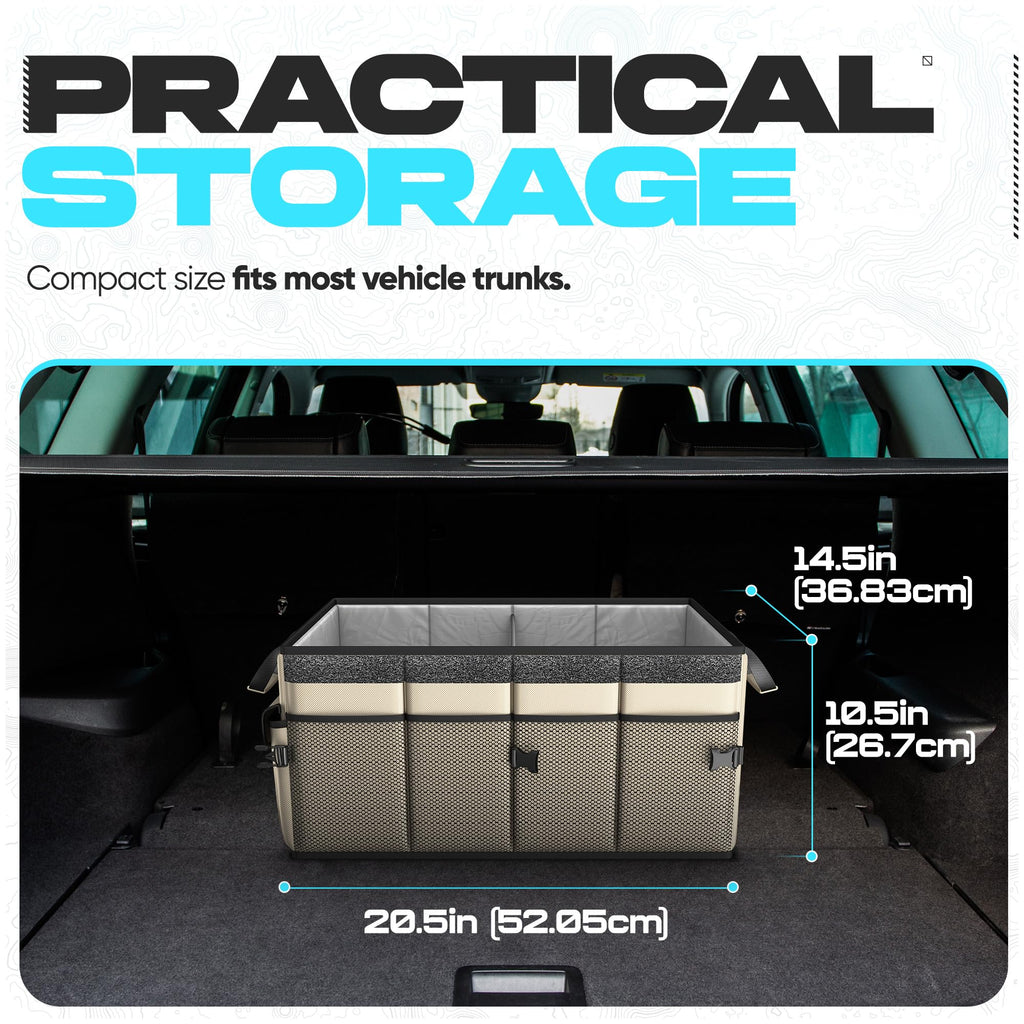 FORTEM Trunk Organizer - Foldable Car Organizer & Storage for SUVs & Trucks