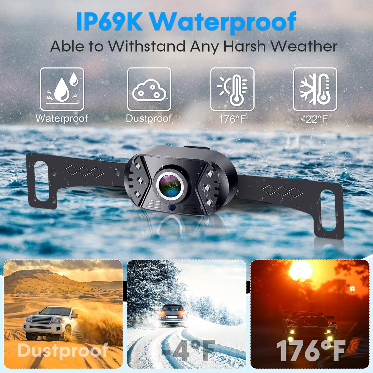 HD 1080P Backup Camera Plug & Play: Fast 60FPS Smooth Real-Time Clear View