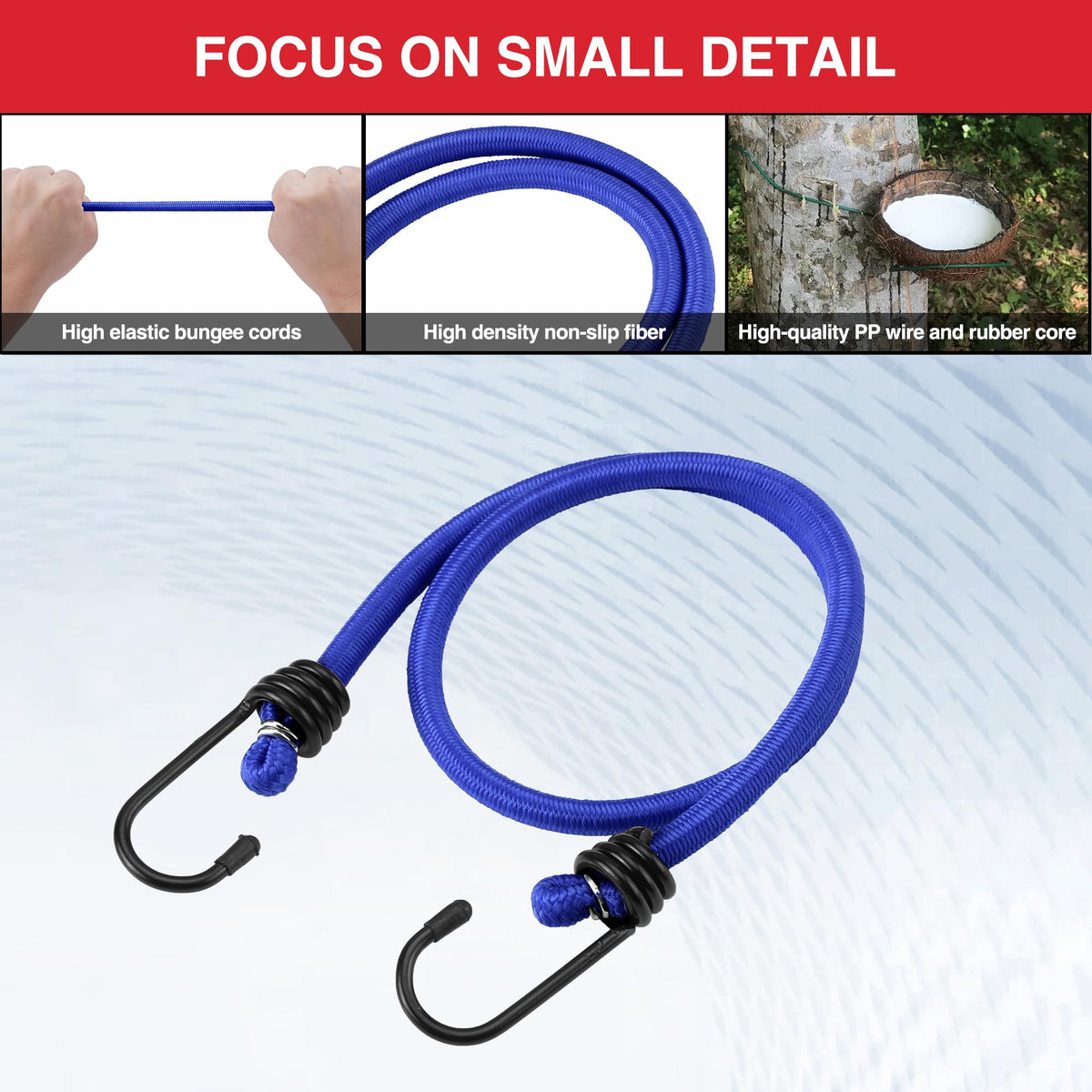 WORKPRO Bungee Cords with Hooks, Heavy Duty Outdoor Bungee Strap, 22-Piece