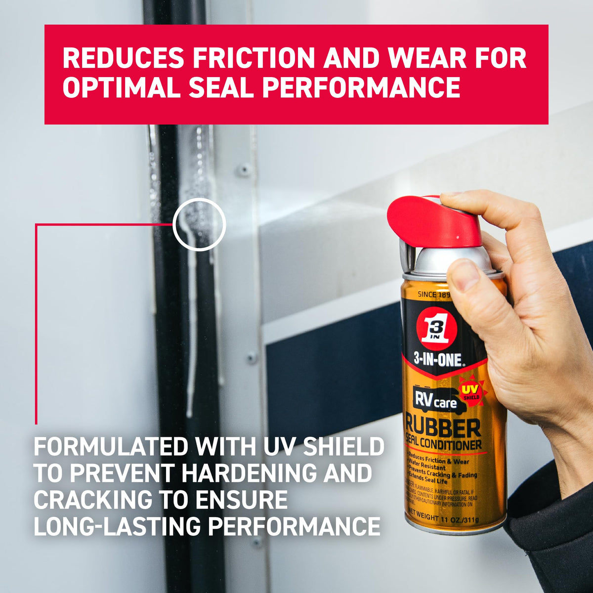3-IN-ONE RVcare Window & Track Dry Lube with SMART STRAW SPRAYS 2 WAYS, 10 OZ