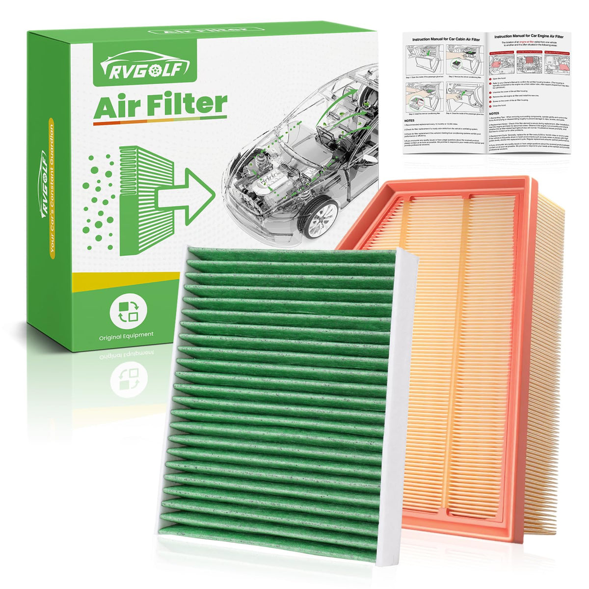 Engine+Cabin Air Filter Fit for 2016-2026 Civic(2.0L), 2023-2026 HR-V(2.0L)