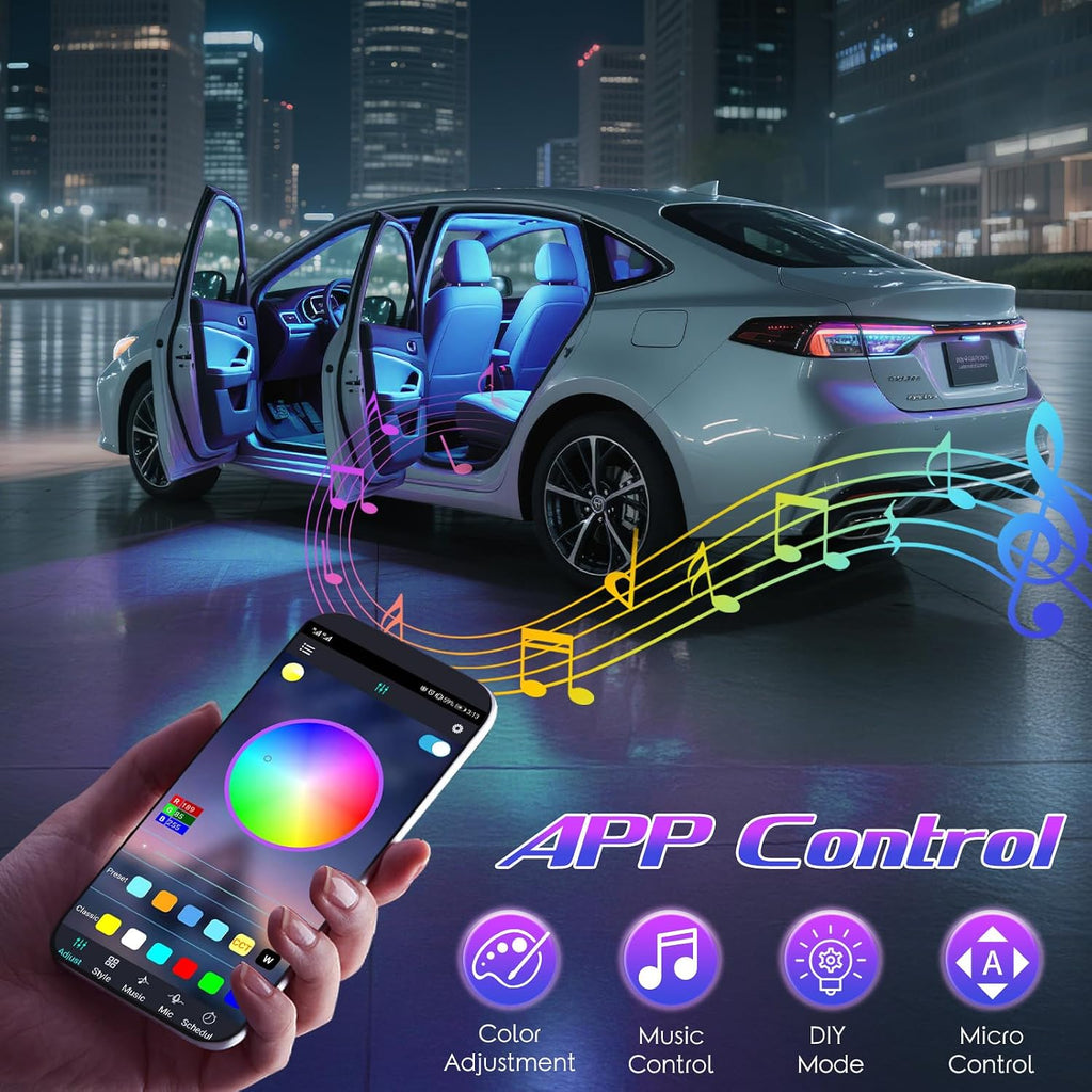 Winzwon Car Interior Lights, LED Lights for Halloween Car Accessories