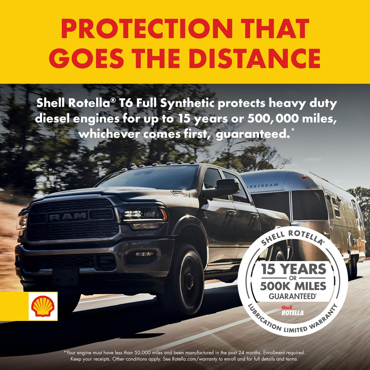 Shell Rotella T6 Full Synthetic 15W-40 Diesel Engine Oil, 1 Gallon (3 Pack)
