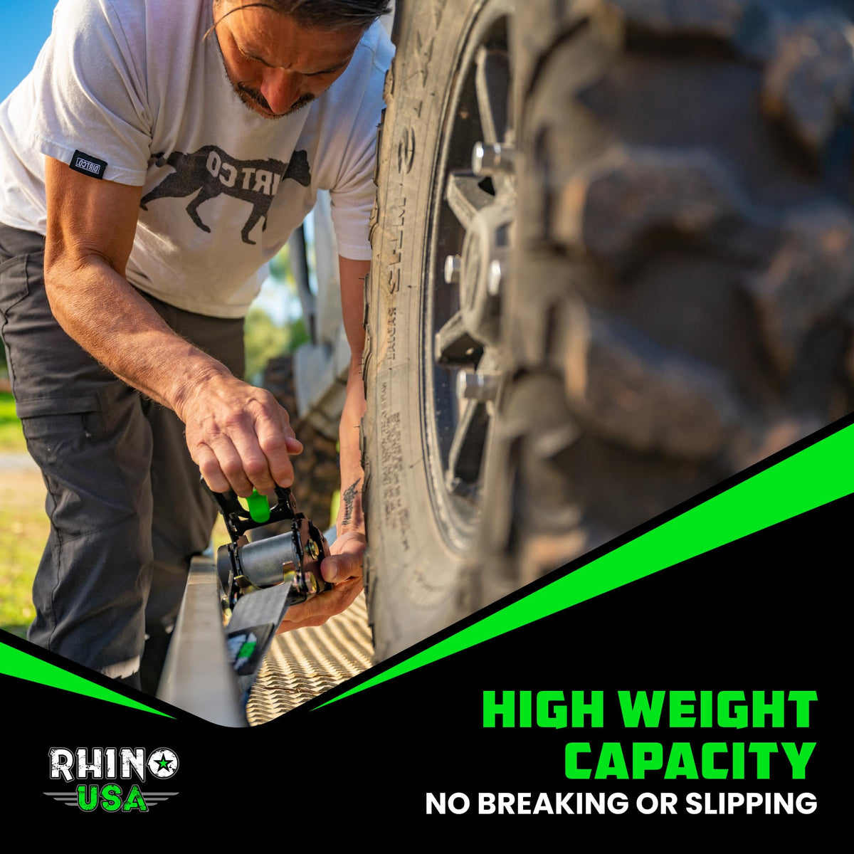 Rhino USA Retractable Ratchet Straps (2-Pack) - 2in x 10ft, 3,033lb, Black