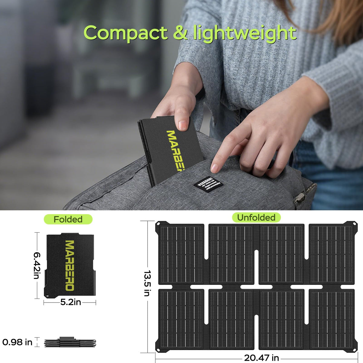 MARBERO Portable Power Station 88Wh, 120W Surge, Solar Generator 24,000mAh