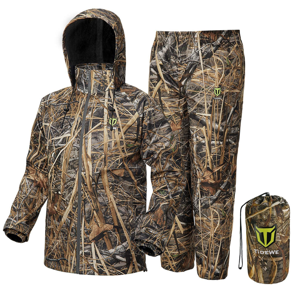 TIDEWE Rain Suit for Men, Waterproof Lightweight 2-Piece Rain Gear
