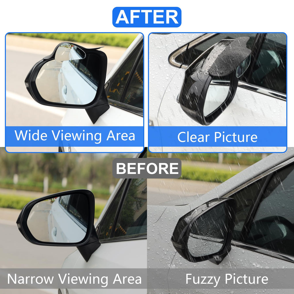 LivTee Blind Spot Car Mirror, HD Glass Frameless Convex Side Mirror Blindspot, Wide Angle Rear View Mirrors for SUVs, Trucks and RVs - Car Accessories