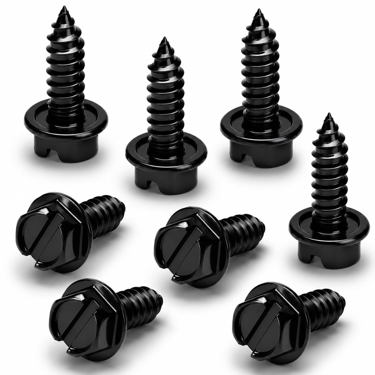 OttoSpeed Rustproof License Plate Screws (4-Pack, Black-Phillips)